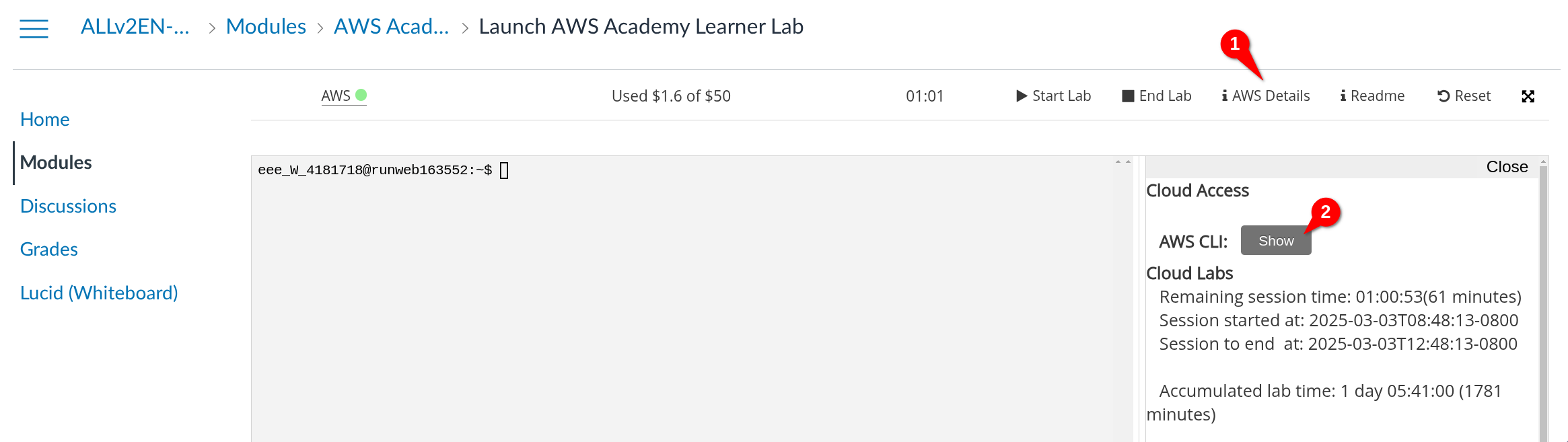 AWS Dashboard